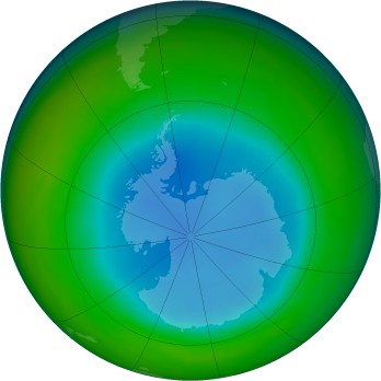 Antarctic ozone map for 1987-08
